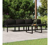 Salon de Jardin 3 pcs avec Coussins Aluminium Mobilier Patio Terrasse vidaXL