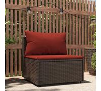 Tuinmiddenbank met kussens poly rattan bruin319817