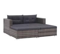 Vidaxl Salon De Jardin 3 Pcs Avec Coussins Résine Tressée Gris Gris
