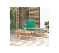 Canapé d'angle de jardin avec coussins taupe bambou canapé d'extérieur vidaXL