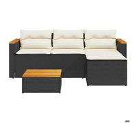 Salon de jardin - 3 pcs,CLARENCE® Pour Jardin - Cadre stable - avec coussins noir résine tressée 177x65x66cm C4011781