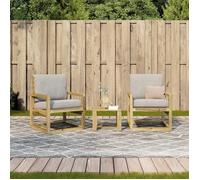 Salon de jardin (3 pcs), CLARENCE® Table et 2 chaises de jardin, bois de pin imprégné 40x38x28,5cm C9460552