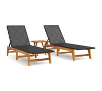 Salon De Jardin 3 Pcs Résine Tressée Et Bois Massif D'acacia