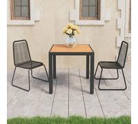 Vidaxl Salon De Jardin 3 Pcs Rotin Pvc Noir Et Marron Marron
