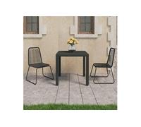 Salon de Jardin 3 pcs Table et Chaises à Dîner Ensemble de Salle à Manger Meubles de Patio Mobilier de Repas 3060118