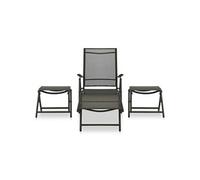 Vidaxl Salon De Jardin 3 Pcs Textilène Et Aluminium Noir Noir