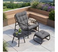 Salon de jardin 3 pièces Trerdfjoa gris foncé