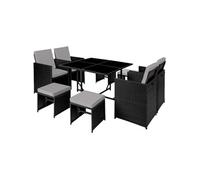 Salon de jardin 4-8 personnes anti UV housse de protection noir/gris