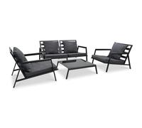 Vidaxl Salon De Jardin 4 Pcs Avec Coussins Aluminium Gris Foncé Gris