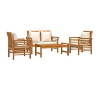 Salon de jardin 4 pcs avec coussins Bois d acacia solide