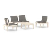 Salon De Jardin 4 Pcs Avec Coussins Plastique Blanc Yueyinnkeji Type2 Blanc