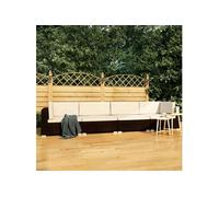 Salon de Jardin 4 pcs avec Coussins Résine Tressée Marron Mobilier vidaXL
