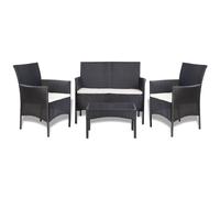 Salon de Jardin 4 pcs avec Coussins Résine Tressée Marron Mobilier vidaXL