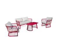 Salon de Jardin 4 places ""Apolline"" 150cm Framboise