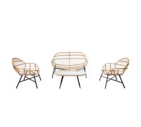 Salon de jardin 4 places canapé + fauteuils beige EVORA CONCEPT USINE Beige