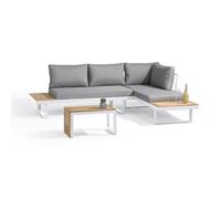 DCB Garden – Salon de jardin 4 places en bois d'acacia et aluminium