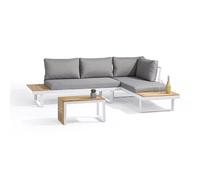 Salon de jardin 4 places en bois d'acacia et aluminium