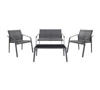 Salon de Jardin 4 Places "Naxos" 113cm Gris