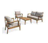 Salon de Jardin 4 Places "Portofino" 146cm Marron