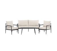 Salon de Jardin 4 Places "Taromina" 176cm Noir