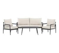 Salon de Jardin 4 Places "Taromina" 176cm Noir