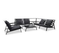 Vidaxl Salon De Jardin 5 Pcs Avec Coussins Aluminium Gris Foncé Gris