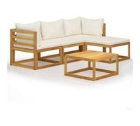 Salon De Jardin 5 Pcs Avec Coussins Bois D'acacia Solide