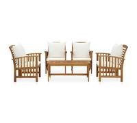 Salon De Jardin 5 Pcs Avec Coussins Bois D'acacia Solide Yueyinnkeji Type4