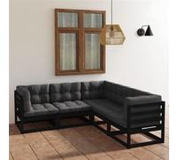 Vidaxl Salon De Jardin 5 Pcs Avec Coussins Bois De Pin Massif