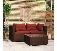 Salon de Jardin 5 pcs avec Coussins Résine Tressée Gris Patio Mobilier vidaXL