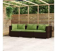 Salon de Jardin 5 pcs avec Coussins Résine Tressée Gris Patio Mobilier vidaXL