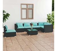 Salon de Jardin 5 pcs avec Coussins Résine Tressée Marron Mobilier vidaXL