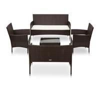 Salon de Jardin 5 pcs avec Coussins Résine Tressée Noir Mobilier Patio vidaXL