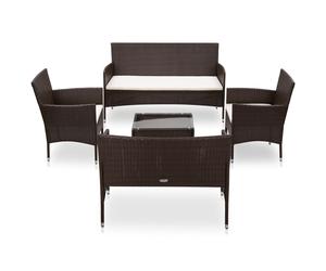 Salon de Jardin 5 pcs avec Coussins Résine Tressée Noir Mobilier Patio vidaXL