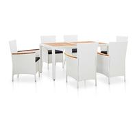 Vidaxl Salon De Jardin 7 Pcs Résine Tressée Blanc Multicolore