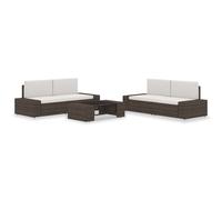 Salon De Jardin 5 Pcs Résine Tressée Marron Multicolore