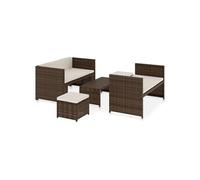 Salon de jardin 5 pieces 4 personnes resine tressee 95.5 x 45 x 35.0 noir
