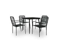 Salon de jardin 5 pieces acier 4 personnes 80.0 x 80 x 74 noir