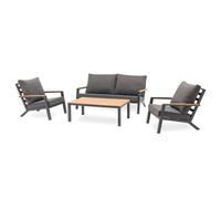 DCB Garden – Salon bas de jardin KOMMOS – Aluminium 5 places Gris anthracite Polywood