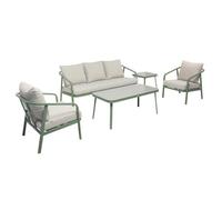 Oviala Salon de Jardin 5 Place en Aluminium Vert