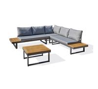 Salon de jardin 5 places bois d'acacia et aluminium