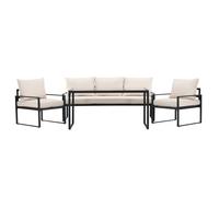 Salon de Jardin 5 Places "Catania" 179cm Noir