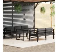 Vidaxl Salon De Jardin 6 Pcs Avec Coussins Aluminium Anthracite