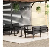 Salon de Jardin 6 pcs avec Coussins Aluminium Anthracite Mobilier Patio vidaXL