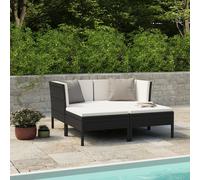 Vidaxl Salon De Jardin 6 Pcs Avec Coussins Résine Tressée Noir