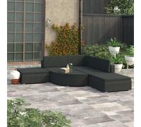 Salon De Jardin 6 Pcs Avec Coussins Résine Tressée Noir Multicolore