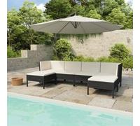 Vidaxl Salon De Jardin 6 Pcs Avec Coussins Résine Tressée Noir