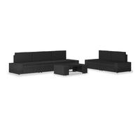 Salon De Jardin 6 Pcs Résine Tressée Noir Multicolore