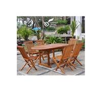 Concept Usine – Salon de jardin Lubok – Teck huilé, 6 personnes, table ovale + 6 chaises