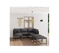 Salon de Jardin 9 pcs et Coussins Résine Tressée Gris Mobilier Terrasse vidaXL